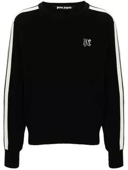 Palm Angels джемпер с вышитой монограммой, черный