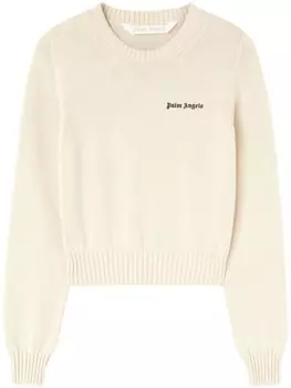Palm Angels джемпер с вышитым логотипом, нейтральный цвет