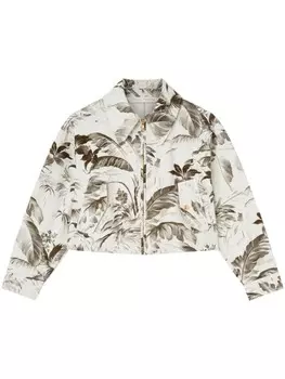 Palm Angels джинсовая куртка с принтом, нейтральный цвет