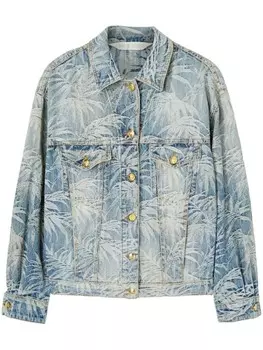 Palm Angels джинсовая куртка с принтом, синий