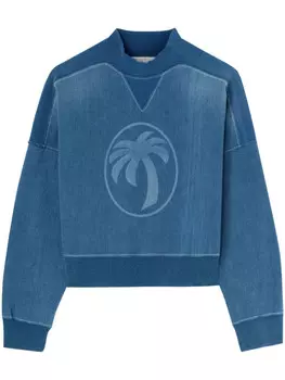 Palm Angels джинсовая толстовка с принтом, синий