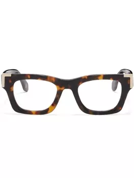 Palm Angels Eyewear очки в прямоугольной оправе черепаховой расцветки, коричневый