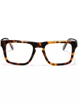 Palm Angels Eyewear очки в прямоугольной оправе черепаховой расцветки, коричневый