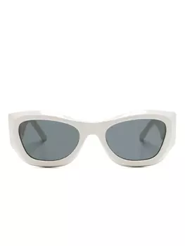 Palm Angels Eyewear солнцезащитные очки в оправе 'кошачий глаз', белый