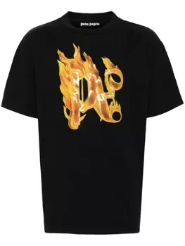 Palm Angels футболка Burning Monogram, черный
