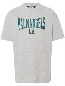 Palm Angels футболка из хлопка с логотипом, серый