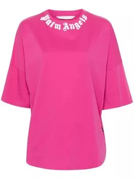 Palm Angels футболка из хлопка с логотипом, розовый