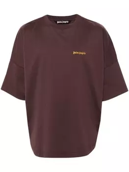 Palm Angels футболка из хлопка с вышитым логотипом, фиолетовый