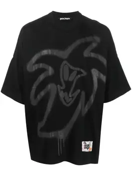 Palm Angels футболка из органического хлопка с принтом граффити, черный