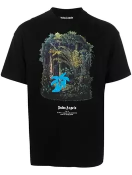 Palm Angels футболка из органического хлопка с принтом, черный