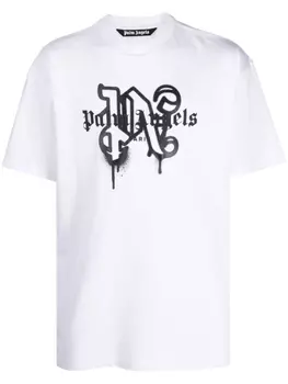 Palm Angels футболка Paris с монограммой, белый