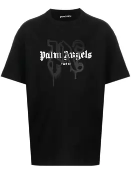 Palm Angels футболка Paris с монограммой, черный