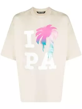 Palm Angels футболка с принтом I Love PA, нейтральный цвет