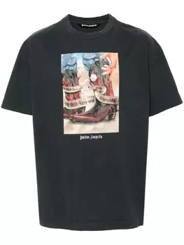 Palm Angels футболка с принтом, серый