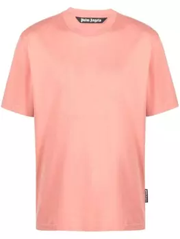 Palm Angels футболка с вышитой монограммой, розовый