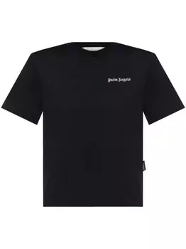 Palm Angels футболка с вышитым логотипом, черный