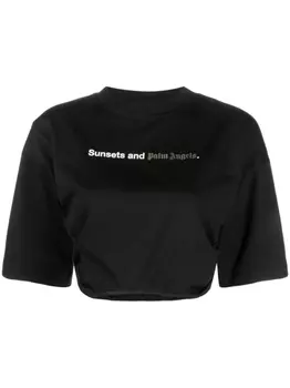 Palm Angels футболка Sunset со сборками, черный