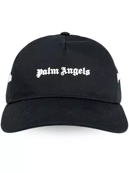 Palm Angels хлопковая бейсболка с вышитым логотипом, черный