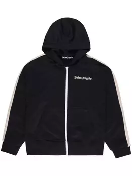 Palm Angels худи на молнии с контрастными полосками, черный