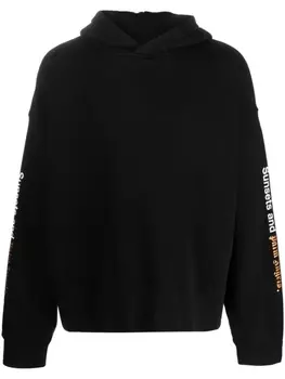 Palm Angels худи с надписью, черный