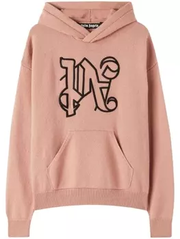 Palm Angels худи с вышитой монограммой, розовый