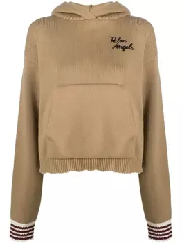Palm Angels худи с вышитым логотипом, коричневый