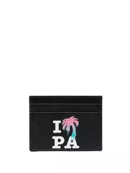 Palm Angels картхолдер с графичным принтом, черный