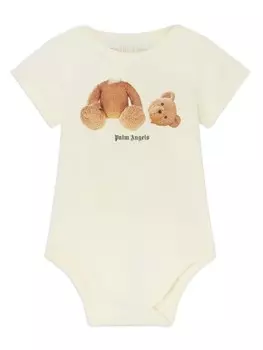 Palm Angels Kids боди Broken Bear, нейтральный цвет