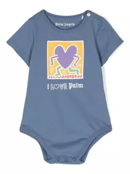 Palm Angels Kids боди из коллаборации с Keith Haring, синий