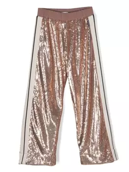 Palm Angels Kids брюки с пайетками, розовый
