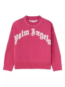 Palm Angels Kids джемпер Curved Logo, розовый