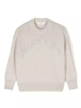 Palm Angels Kids джемпер с логотипом, нейтральный цвет