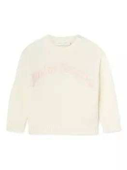 Palm Angels Kids джемпер с вышитым логотипом, нейтральный цвет