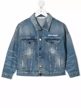 Palm Angels Kids джинсовая куртка с логотипом, синий