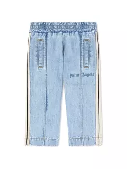 Palm Angels Kids джинсы с принтом, синий