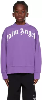 Palm Angels Kids Фиолетовый классический изогнутый свитшот
