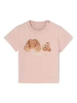 Palm Angels Kids футболка Broken Bear, розовый