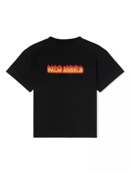 Palm Angels Kids футболка Flames, черный