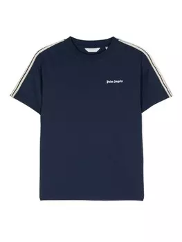 Palm Angels Kids футболка из хлопка с логотипом, синий