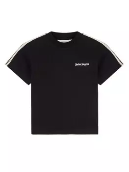 Palm Angels Kids футболка из хлопка с логотипом и принтом, черный