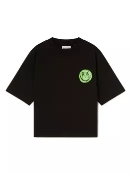 Palm Angels Kids футболка из коллаборации со Smiley, черный