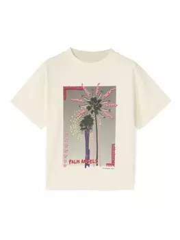 Palm Angels Kids футболка с фотопринтом, нейтральный цвет