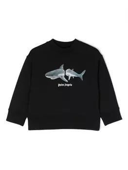 Palm Angels Kids футболка с графичным принтом, черный