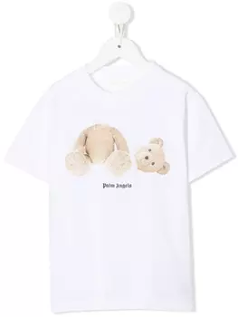 Palm Angels Kids футболка с графичным принтом, белый