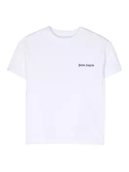 Palm Angels Kids футболка с логотипом, белый