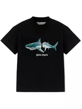 Palm Angels Kids футболка с логотипом, черный