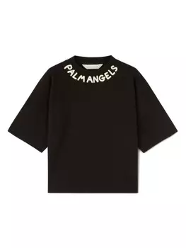 Palm Angels Kids футболка с логотипом, черный