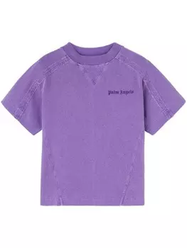 Palm Angels Kids футболка с логотипом, фиолетовый