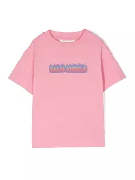Palm Angels Kids футболка с логотипом, розовый