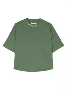 Palm Angels Kids футболка с логотипом, зеленый